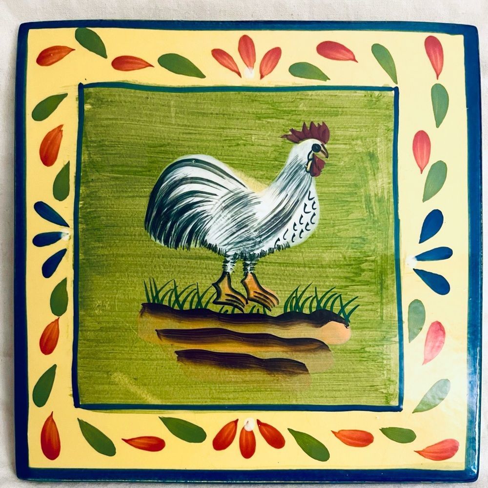 Style Eyes Provence Rooster Collection Square Plate